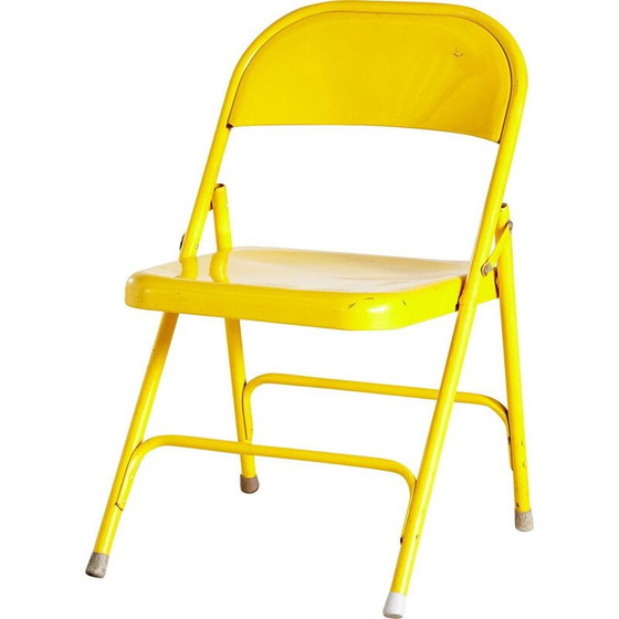 Image 1 of Chaise vintage pliante jaune