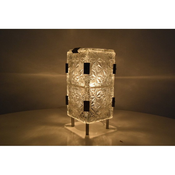 Image 1 of Lampe de table vintage en verre par Josef Hejtman pour Kamenicky Senov, Tchécoslovaquie 1960