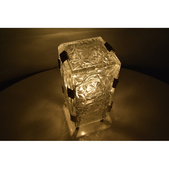 Image 1 of Lampe de table vintage en verre par Josef Hejtman pour Kamenicky Senov, Tchécoslovaquie 1960