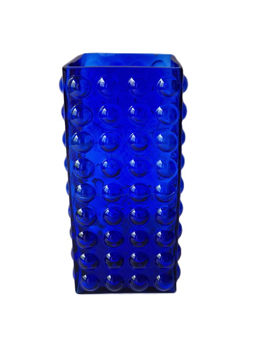 Hirschberg - Vase bleu cobalt avec bulles par Wilhelm Braun