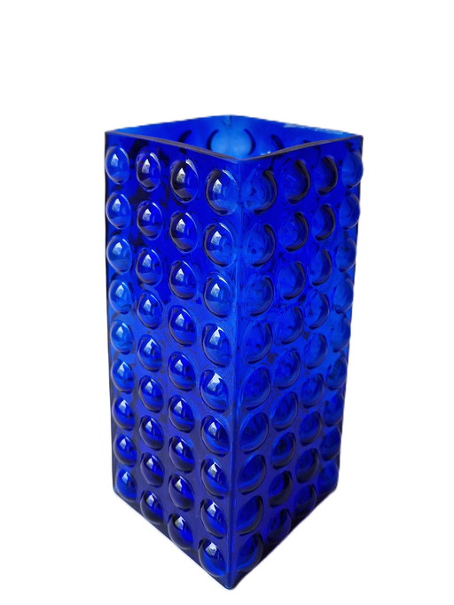 Hirschberg - Vase bleu cobalt avec bulles par Wilhelm Braun