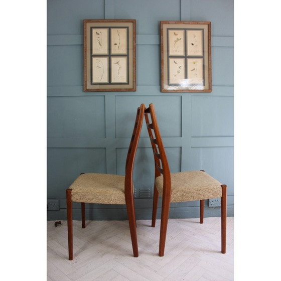 Image 1 of Paire de chaises à dossier en échelle en teck du milieu du siècle par Svegards Of Markaryd