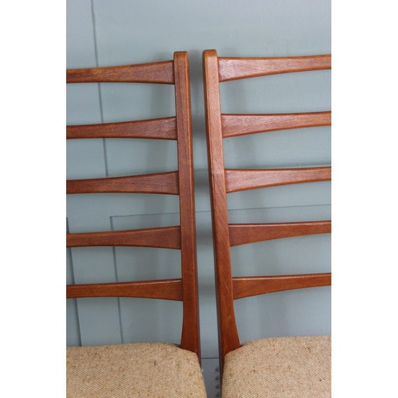 Image 1 of Paire de chaises à dossier en échelle en teck du milieu du siècle par Svegards Of Markaryd