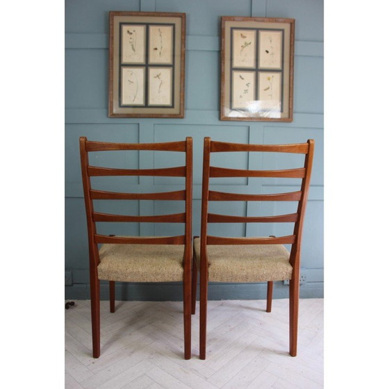 Image 1 of Paire de chaises à dossier en échelle en teck du milieu du siècle par Svegards Of Markaryd