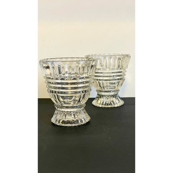 Image 1 of Paire de vases géométriques en demi-cristal, 1960