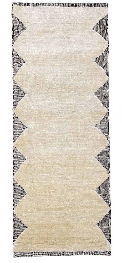 Tapis berbère noué à la main - 220 X 87 cm - Nouveau