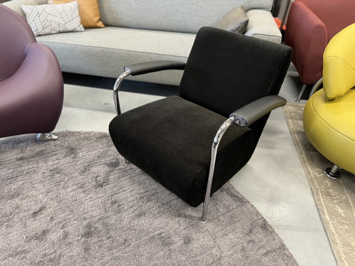 2 fauteuils Leolux Scylla tissu noir Spazio