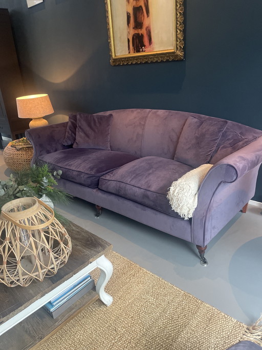 Banc en velours violet 2,5 places