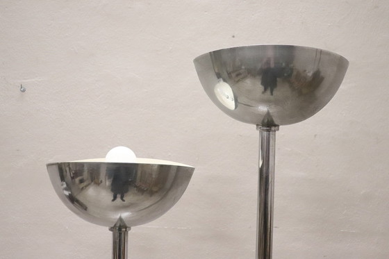 Image 1 of Lampadaire en chrome et marbre, 1980S