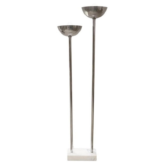 Image 1 of Lampadaire en chrome et marbre, 1980S