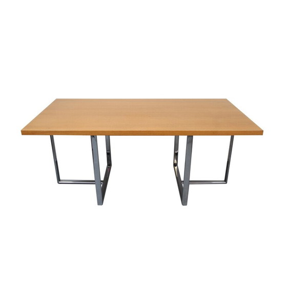 Image 1 of Bureau vintage en chêne clair et métal chromé, 1970