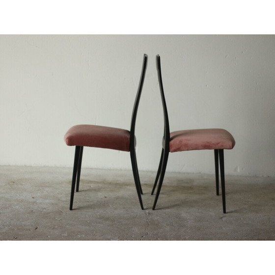 Image 1 of Ensemble de 4 chaises de salle à manger italiennes vintage, années 1960