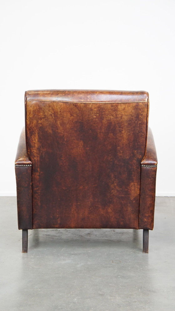 Image 1 of Fauteuil design en cuir de boeuf