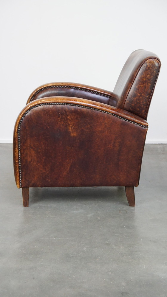 Image 1 of Fauteuil design en cuir de boeuf