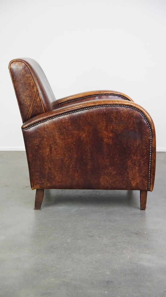 Image 1 of Fauteuil design en cuir de boeuf