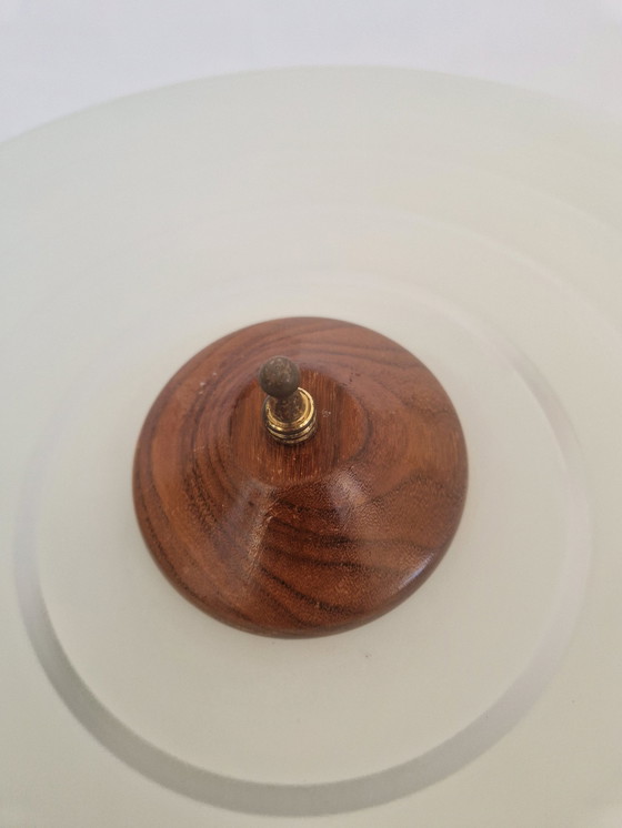 Image 1 of Lampe vintage en teck et verre