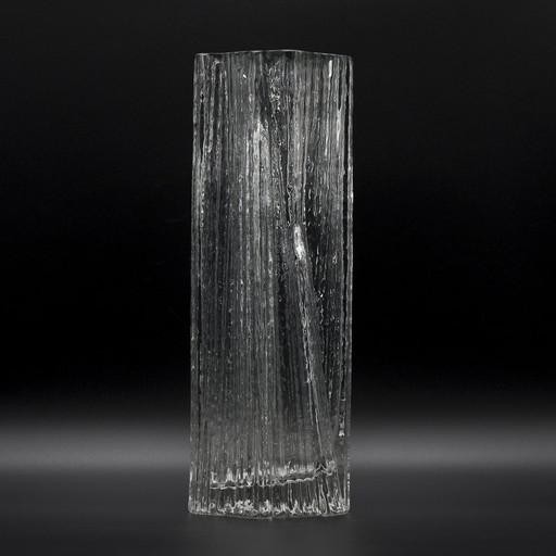 Rosenthal Martin Freyer Vase en verre Brutalist Arktis "Glasstruktur" 33Cm