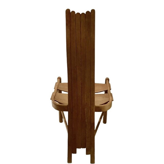 Image 1 of Ensemble de 4 chaises incurvées en bois de chêne massif, 1970