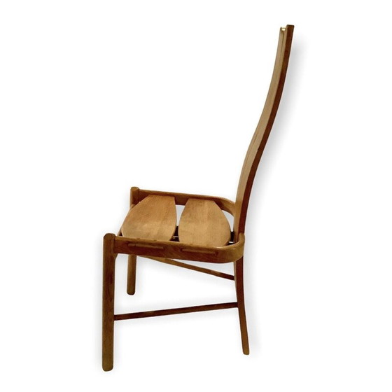 Image 1 of Ensemble de 4 chaises incurvées en bois de chêne massif, 1970