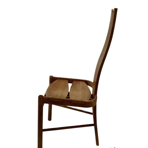 Image 1 of Ensemble de 4 chaises incurvées en bois de chêne massif, 1970