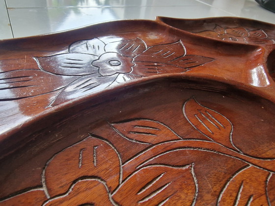 Image 1 of Plateau de service en bois vintage
