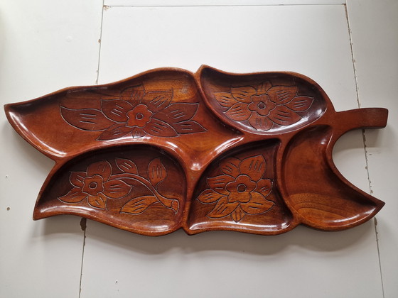 Image 1 of Plateau de service en bois vintage