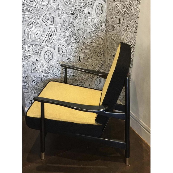 Image 1 of Fauteuil vintage jaune et noir - années 1960