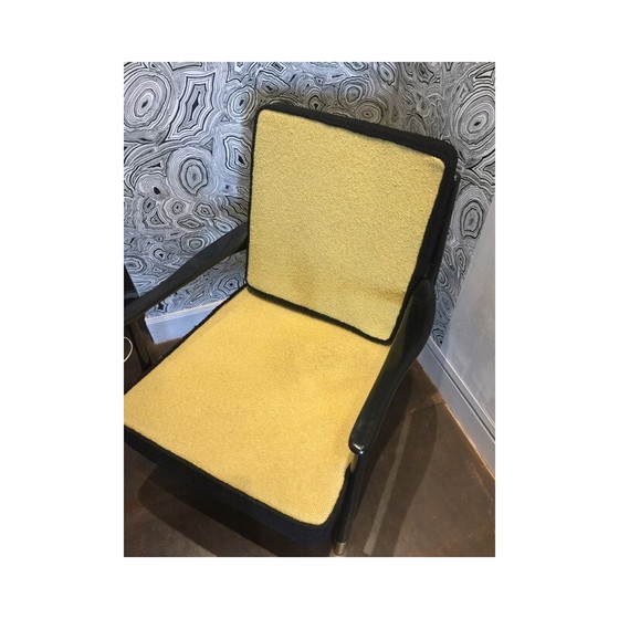 Image 1 of Fauteuil vintage jaune et noir - années 1960