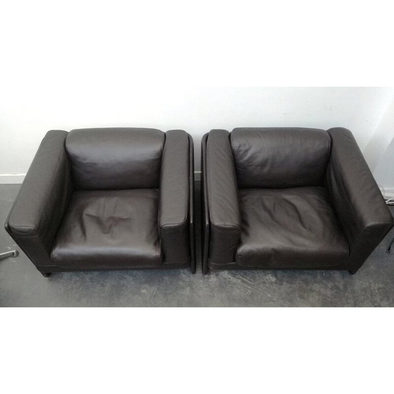 Image 1 of Paire de fauteuils vintage "le capanelle" par Tito Agnioli pour Poltrona Frau, 1980