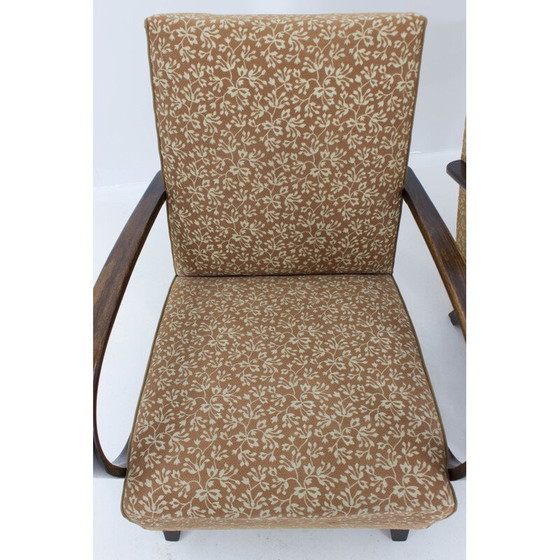 Image 1 of Ensemble de 2 fauteuils Art Déco vintage par Jindrich Halabala, 1940s