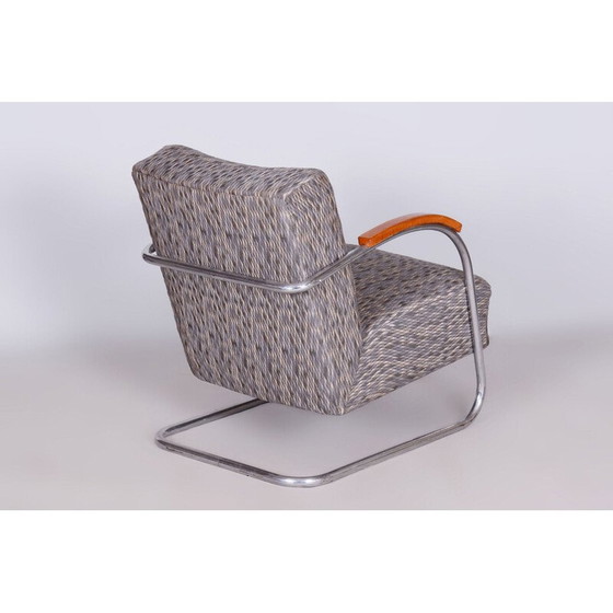 Image 1 of Fauteuil Bauhaus vintage en acier chromé et hêtre pour Mücke-Melder, Tchécoslovaquie 1930