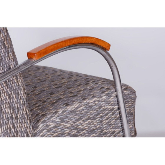 Image 1 of Fauteuil Bauhaus vintage en acier chromé et hêtre pour Mücke-Melder, Tchécoslovaquie 1930