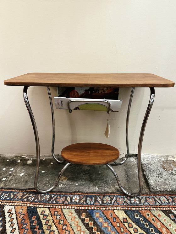 Image 1 of Table d'appoint avec porte-journaux