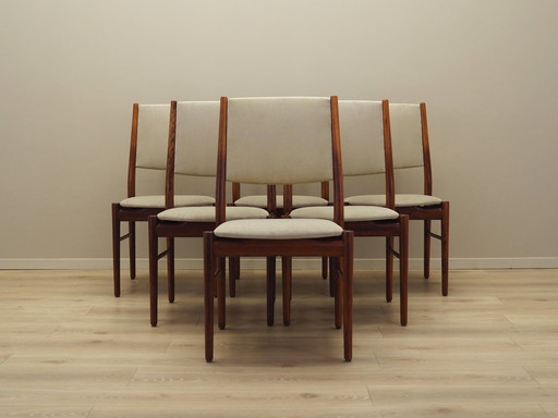 Ensemble de six chaises en acajou, design danois, années 1970, fabricant : Skovby Møbelfabrik