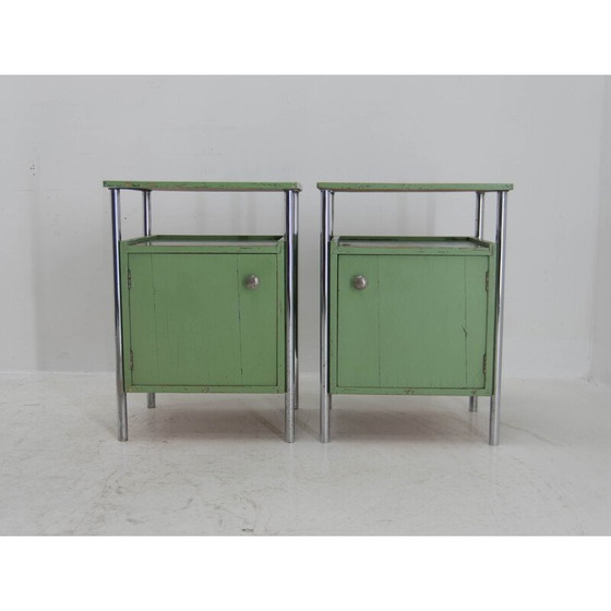 Image 1 of Paire de tables de nuit Bauhaus vintage de Vichr and Co, années 1930