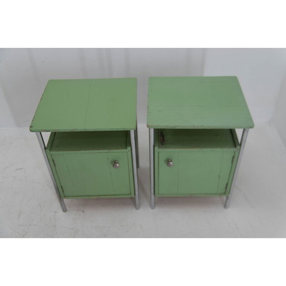 Image 1 of Paire de tables de nuit Bauhaus vintage de Vichr and Co, années 1930