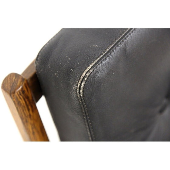 Image 1 of Fauteuil scandinave vintage en cuir par Bröderna Andersson, Suède 1960