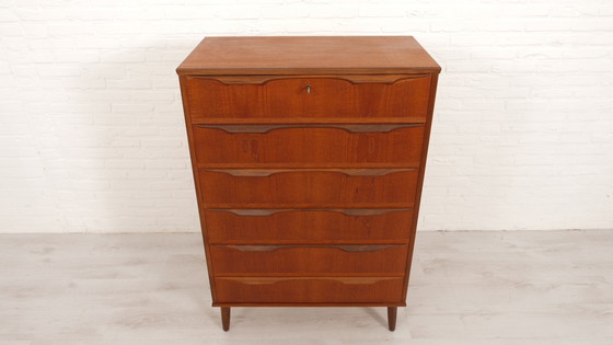 Image 1 of Commode danoise vintage | Teck | 6 tiroirs | 122 cm