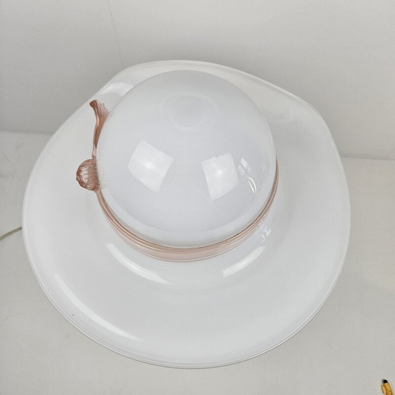 Image 1 of Lampe de table vintage en laiton et verre de Murano, Italie 1970