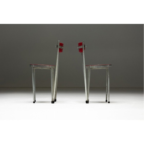 Image 1 of Chaises industrielles vintage en bois, années 1940