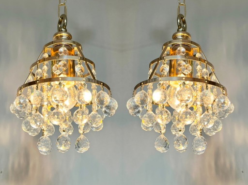 Ensemble de 2 lampes pendantes en cristal Swarovski Chandeliers