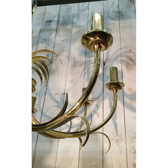 Image 1 of Lustre vintage en forme d'ananas avec 8 bras de lumière pour Maison Charles, France 1970