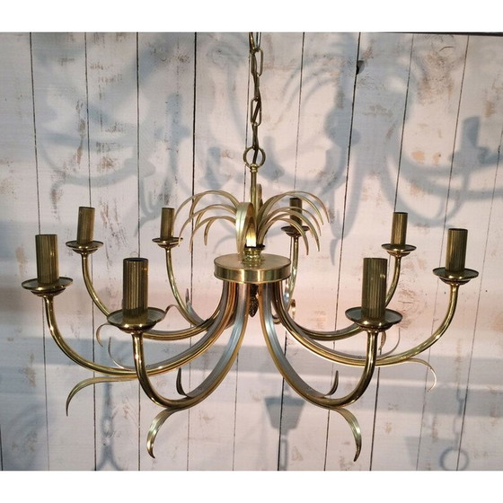 Image 1 of Lustre vintage en forme d'ananas avec 8 bras de lumière pour Maison Charles, France 1970