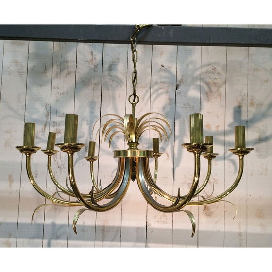 Image 1 of Lustre vintage en forme d'ananas avec 8 bras de lumière pour Maison Charles, France 1970