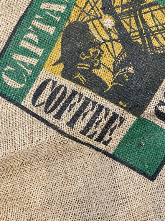 Image 1 of Authentique Et Ancien Sac En Toile De Jute Captain Cook Hawaiian Islands Coffee Usa Vintage