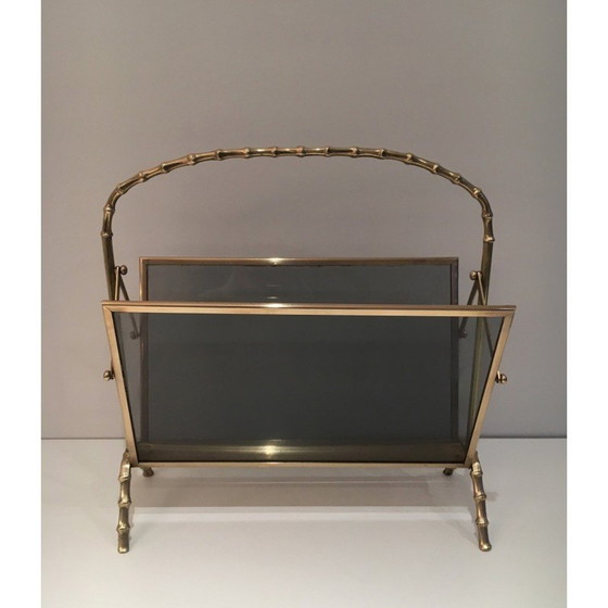 Image 1 of Porte-revues vintage en laiton par Maison Baguès