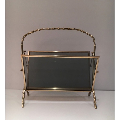 Porte-revues vintage en laiton par Maison Baguès