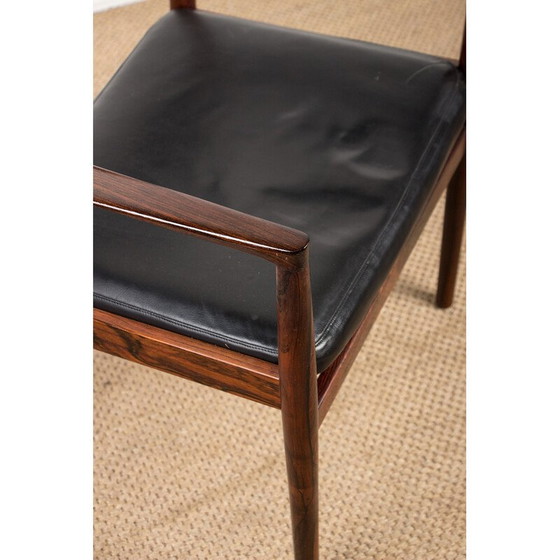 Image 1 of Fauteuil vintage danois en palissandre et cuir par Erik Worts pour Soro Stolefabrik