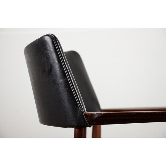 Image 1 of Fauteuil vintage danois en palissandre et cuir par Erik Worts pour Soro Stolefabrik
