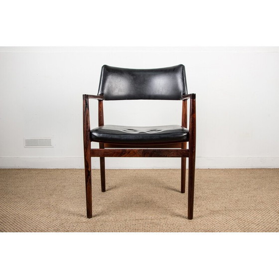 Image 1 of Fauteuil vintage danois en palissandre et cuir par Erik Worts pour Soro Stolefabrik